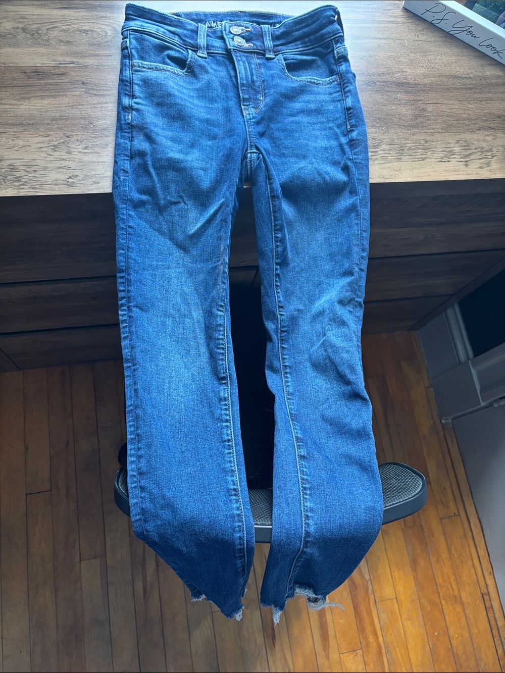 American Eagle Outfitters Blue High-Rise Jeggings 0 Short